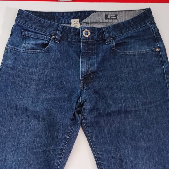 Volcom Kinkade jeans men's size 32 rinsed indigo classic straight fit stretch - Picture 2 of 16